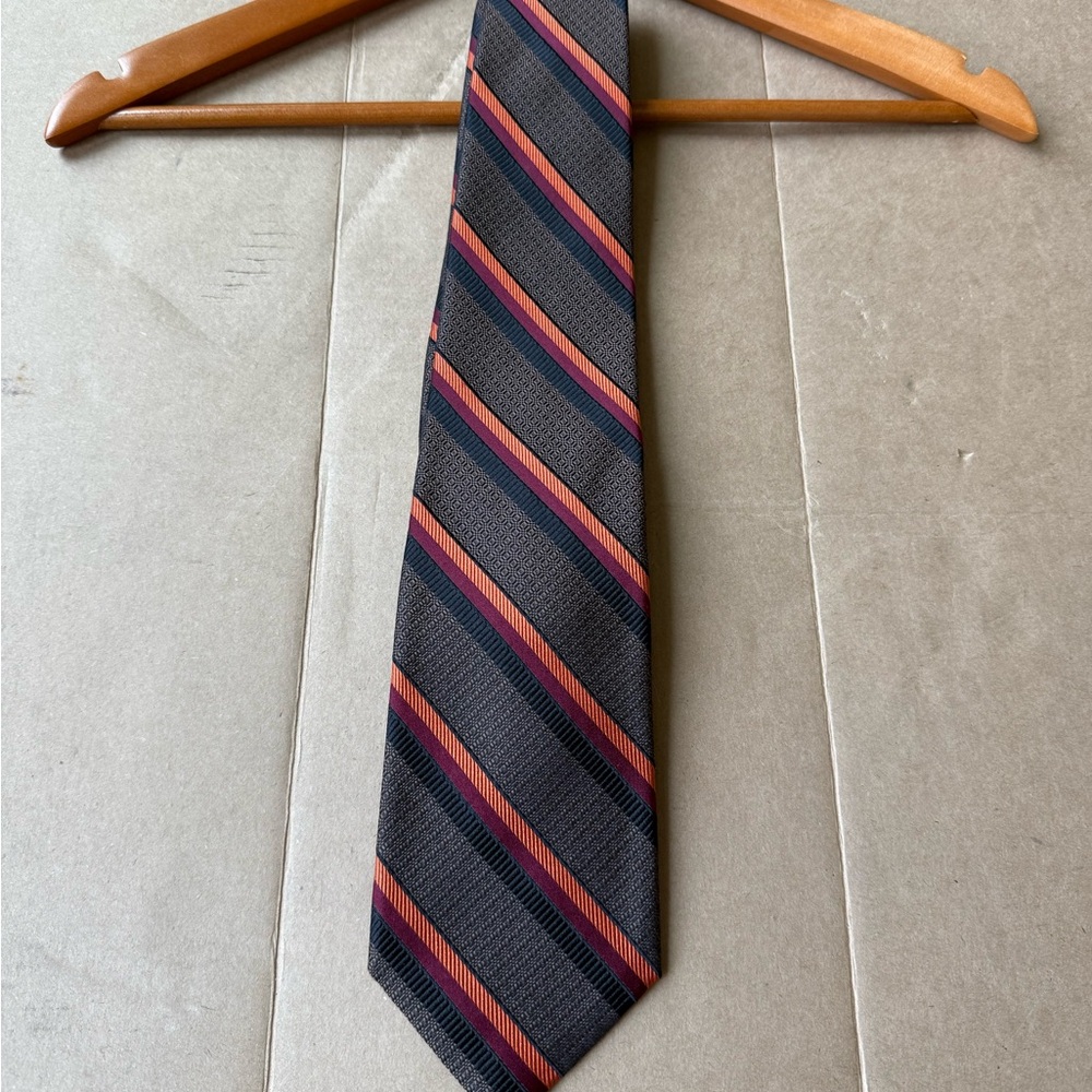 Robert Talbott Orange and Black Striped Tie